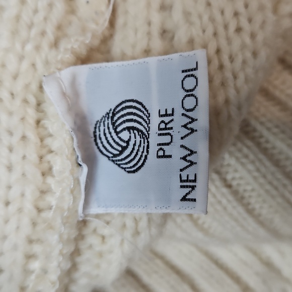 Vintage Peterborough Row 100% Wool Sweater Men's M Made in Scotland Cable Knit - Picture 4 of 13
